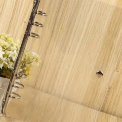 Gennemsigtigt ringbindsomslag med snaplås, slidstærkt, miljøvenligt PVC-budgetringbind til skolekontor A5