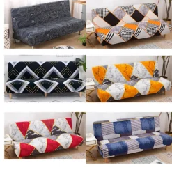 Geometrisk Mønster 2-Sæders Armløs Sofa Betræk Skridsikker Sofa Betræk