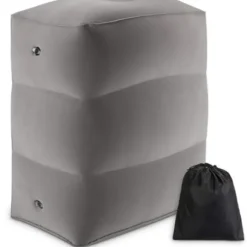 Grå fodstøtte fodstøtte fodpude skammel fodskammel oppustelig pude fødder bakke 40x30x45CM Foldbar fodskammel