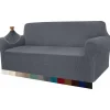 Grå 3-personers moderne sofaovertræk, Jacquard, elastisk, til stue, ideel som beskyttelse mod hunde og kæledyr