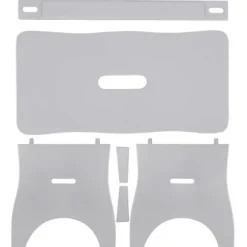 Grå træskammel - 38 x 19 x 21 cm - Skrivebord, stol, plante, lille lav skammel - træbænk - usamlet Grå