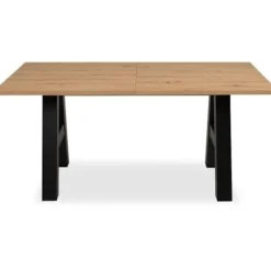 GRANADA udtrækbart spisebord - Industriel stil - 6/10 personer - 2 udtræk 40 cm - L 157/237 x D 90 x H 75 cm - Eg/sort hantverkare ek / svart