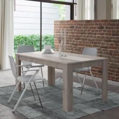 GULADA TV skabssæt - 170 cm skænk - 160 cm spisebord - Moderne - Hvid og eg indretning Matt vit och dekoration ek askgrön