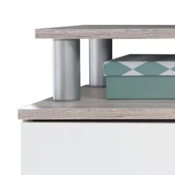GULADA TV skabssæt - 170 cm skænk - 160 cm spisebord - Moderne - Hvid og eg indretning Matt vit och dekoration ek askgrön