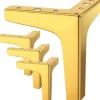 Guld-Sæt med 4 møbelben Belastning op til 800 kg, 10 cm moderne trekantformet metalbordben, hårnålesmøbelben til skab, sofa