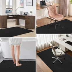 Gulvbeskyttelsesmåtte til kontorstol 90x120cm - Stolunderlag - Ridsefast stolmåtte til laminat, parket og hårde gulve