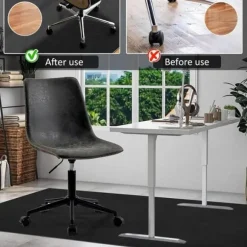 Gulvbeskyttelsesmåtte til kontorstol 90x120cm - Stolunderlag - Ridsefast stolmåtte til laminat, parket og hårde gulve