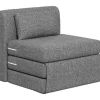Gulvstol 2-i-1 sammenfoldelig sovesofa med hørlook, polstret gulvstol kan holde op til 240 kg til stue, soveværelse, grå