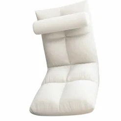 Gulvstol med Ryglæn Foldbar Sofastol Sovesofa Loungestol Gulvspilstol Meditationsstol til Voksne Hvid