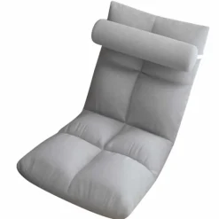 Gulvstol med ryglæn Foldbar Sofa Stol Sleeper Bed Sofa Lænestol Gulv Gaming Stol Meditationsstol til voksne Grå