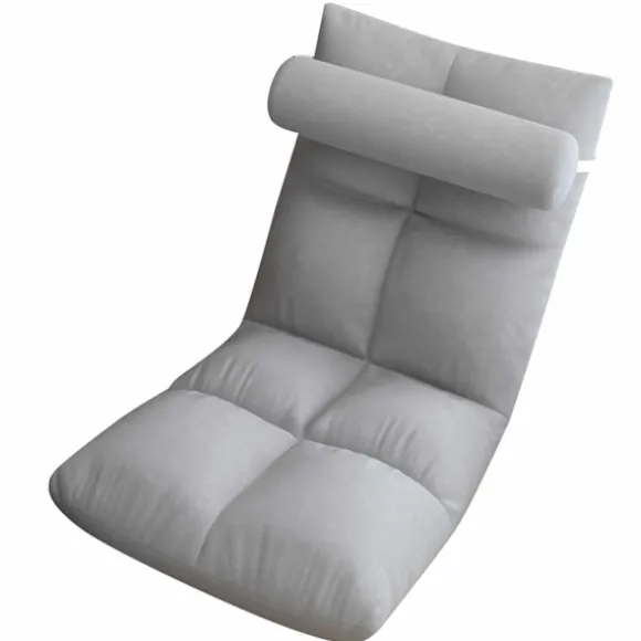 Gulvstol med ryglæn Foldbar Sofa Stol Sleeper Bed Sofa Lænestol Gulv Gaming Stol Meditationsstol til voksne Grå
