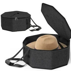 Hatteopbevaringsboks med stor kapacitet Cowboyhat Opbevaringstaske Rejsetaske Cowboyhat Holder Opbevaringsboks Organisatorer Holdbar Black