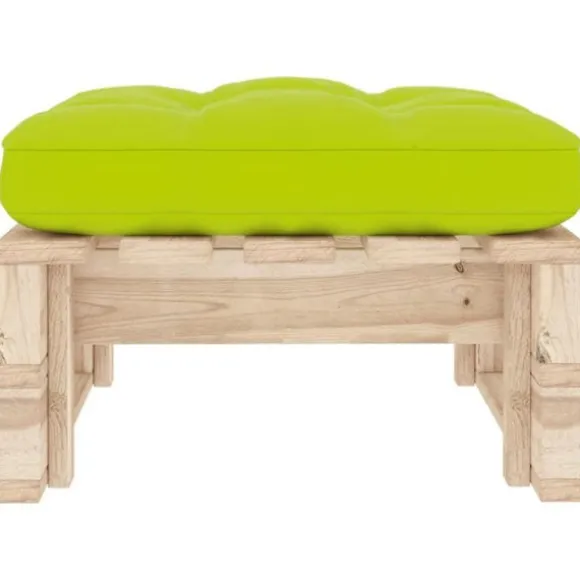 Havemøbelpuf - Eksklusivt Hus - Imprægneret fyrretræ - Lys grøn pude - 60x60x25 cm Ljusgrön (kudde)