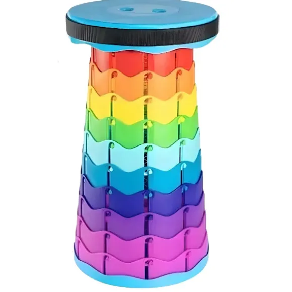 Herzberg HG-04067: Teleskopisk justerbar foldbar udendørsstol - flerfarvet