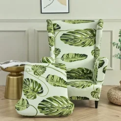 Highdi Stretch Slipcover til Strandmon Lænestol, Sæt med 2 Sofaovertræk med Hyndebetræk, Lænestolbeskytter Hoja Verde