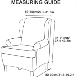 Highdi Stretch Slipcover til Strandmon Lænestol, Sæt med 2 Sofaovertræk med Hyndebetræk, Lænestolbeskytter Hoja Verde