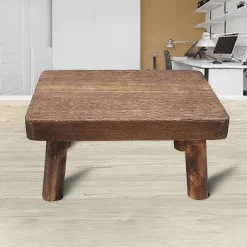 Høje Senge Træ Skammel Massivt Træ Lille Skammel Køkken Stue Skab Holdbar Robust Rustik og Retro Design