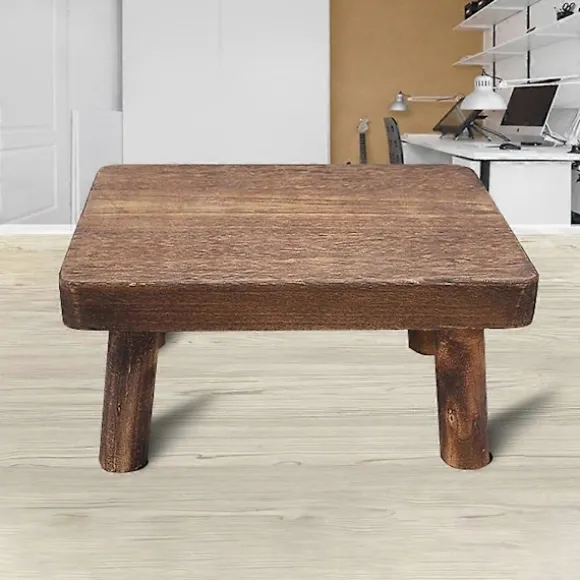 Høje Senge Træ Skammel Massivt Træ Lille Skammel Køkken Stue Skab Holdbar Robust Rustik og Retro Design