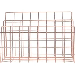 Hjemme Magasin Opbevaringsreol Skrivebord Post Organizer Minimalistisk Kontorbrug 24x15,5x11,5 cm Filsortering 1 stk Rose Gold 24.00X15.50X11.50CM
