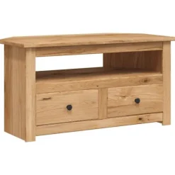 Hjørne TV-møbel - Panama - Massiv fyr - 93 x 49 x 49 cm - 2 skuffer Naturlig träfärg