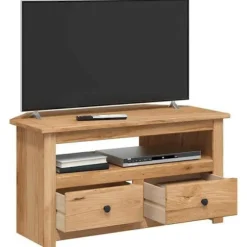 Hjørne TV-møbel - Panama - Massiv fyr - 93 x 49 x 49 cm - 2 skuffer Naturlig träfärg