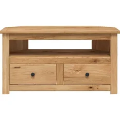 Hjørne TV-møbel - Panama - Massiv fyr - 93 x 49 x 49 cm - 2 skuffer Naturlig träfärg