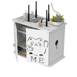 Hjørne WiFi-router opbevaringsboks, stue TV-boks, opbevaringshylde, stikarrangement, trådløst optisk modem Firelagsversion Four layer version