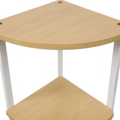 Hjørnehylde, 5 niveauer, metalramme, træfinish