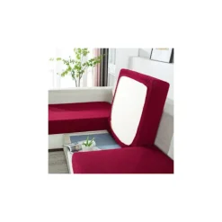 Hjørnesofa Stræk Sædehynde Betræk Møbelbeskytter Støvtæt Sofabetræk Bordeaux, 1 Sæde (50-63cm)