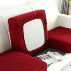 Hjørnesofa Stræk Sædehynde Betræk Møbelbeskytter Støvtæt Sofabetræk Bordeaux, 1 Sæde (50-63cm)