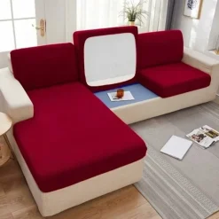 Hjørnesofa Stræk Sædehynde Betræk Møbelbeskytter Støvtæt Sofabetræk Bordeaux, 1 Sæde (50-63cm)