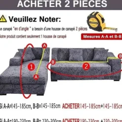 Hjørnesofabetræk L-formet sofabetræk Grå/Beige/Blå Stretch sofabetræk med Venstre/Højre Chaiselong Sofabeskyttelse 90-140cm