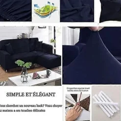 Hjørnesofabetræk L-formet sofabetræk Grå/Beige/Blå Stretch sofabetræk med Venstre/Højre Chaiselong Sofabeskyttelse 90-140cm
