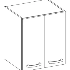 Højskab med hængslede døre - Matgrå - L 60 cm x D 31,6 x H 72 cm - LASSEN Grå