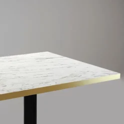 Højt bord 60 x 60 cm - Milan model calacatta marmor med messing kanter Vit