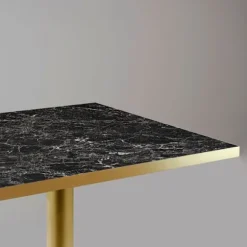 Højt bord 60 x 60 cm Rom bistro blank sort marmor Svart