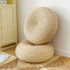Håndvævet halmpude til meditation