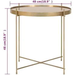 House Nordic Sofabord Scarlett 48x48 cm Rund Messing 444098