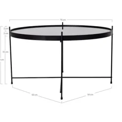 House Nordic Sofabord Scarlett 70x40 cm Rund Sort 444099 Svart
