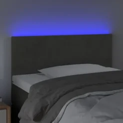 Hovedgærde - Eksklusivt Hus - Mørkegrå Velour - USB 5V Skærbar LED-stribe - Højdejusterbar mörkgrå
