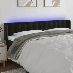 Hovedgærde - Eksklusivt Hus - Sort velour - Indbygget farvet LED - Højde justerbar 78/88 cm Svart
