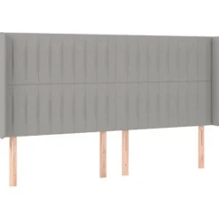 Hovedgærde - Eksklusivt Hus - Indbygget LED - Højdejusterbar - Lys grå 183x16x118/128 cm ljusgrått