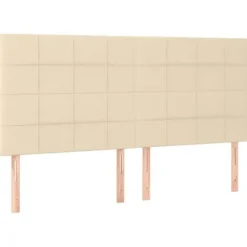 Hovedgærde - Eksklusivt Hus - Creme - Indbygget farvet LED - Højdejusterbar 180x5x118/128 cm Grädde