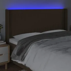 Hovedgærde - Maison Exclusive - Mørkebrun - Justerbar integreret LED - 183x16x118/128 cm mörkbrun