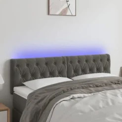 Hovedgærde - Maison Exclusive - Mørkegrå velour - Justerbar indbygget LED - 160 x 7 x 78/88 cm mörkgrå