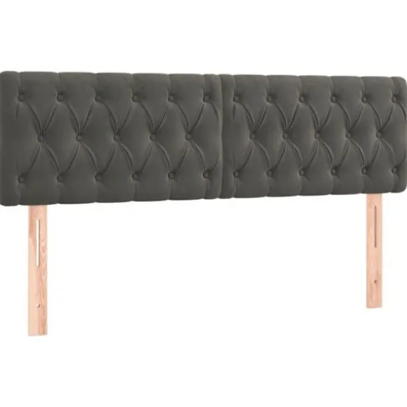 Hovedgærde - Maison Exclusive - Mørkegrå velour - Justerbar indbygget LED - 160 x 7 x 78/88 cm mörkgrå
