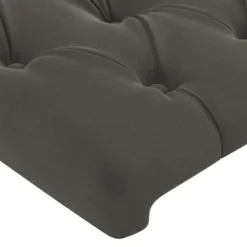 Hovedgærde - Maison Exclusive - Mørkegrå velour - Justerbar indbygget LED - 160 x 7 x 78/88 cm mörkgrå