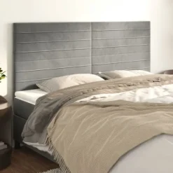 Hovedgærde - Maison Exclusive - 180x5x118/128 cm - Blødt velour - Træben Ljusgrått