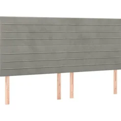 Hovedgærde - Maison Exclusive - 180x5x118/128 cm - Blødt velour - Træben Ljusgrått