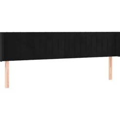 Hovedgærde - Maison Exclusive - Sort velour - 203 x 16 x 78/88 cm - Højdejusterbar Svart